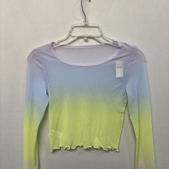 NWT Aerie Women Long Sleeve Sheer Mesh Crop Top Shirt Tee Size Small M290 -13 - Picture 10 of 15